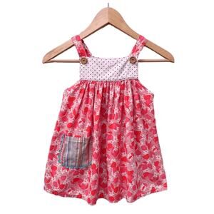 Misha Lulu Pinafore Dress Girls Size 2 Floral Cotton Sleeveless Summer Spring